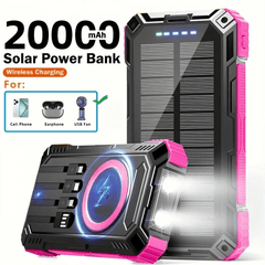 20000 mAh Solar Power Bank – Portable USB Charger for Camping & Travel - AURISTEN