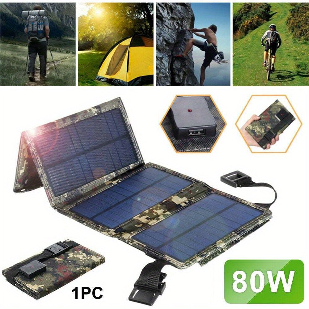 80W Foldable Solar Panel Power Bank – USB Portable Charger for Camping, Hiking & Travel - AURISTEN