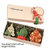 Christmas Candle Gift Box with Tree, Deer & Gingerbread Shapes – Handmade Style - AURISTEN