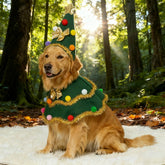 Dog & Cat Christmas Cape Costume – Winter Holiday Outfit for Large Pets - AURISTEN