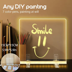 Glowing Acrylic Writing Tablet with Stand - Creative LED Drawing Board (Includes 7 Pens) - AURISTEN