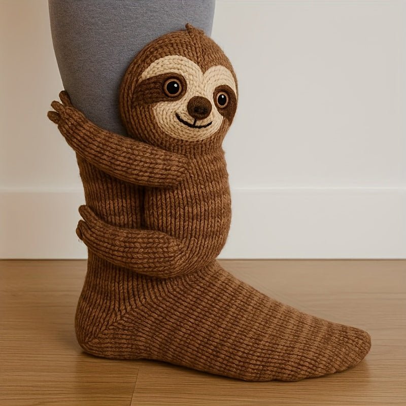 Knitted Plush Animal Pattern Socks - Cute Animal Design Socks, Suitable for All Sizes, Unisex. - AURISTEN