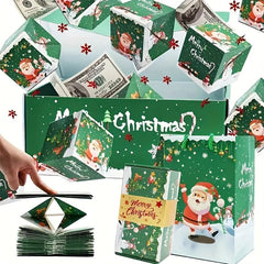 Red & Gold Christmas Gift Boxes with Clear Lids – 1 Set - AURISTEN