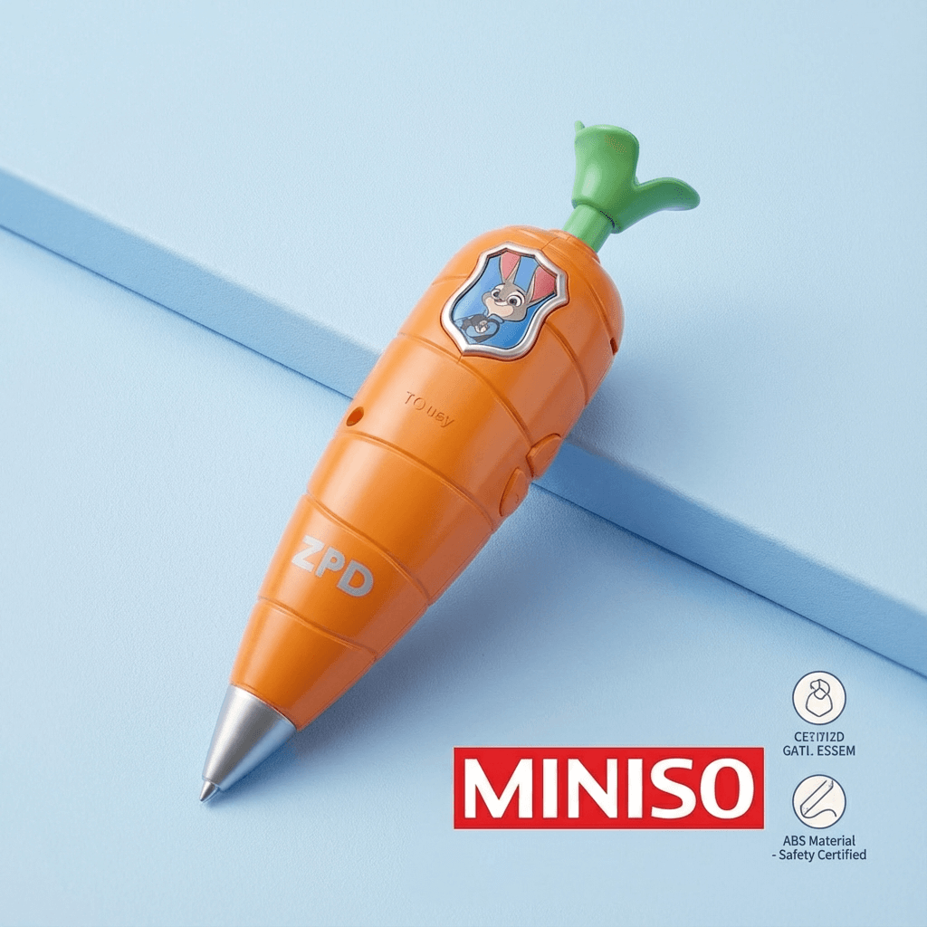 Up Close: Miniso x Disney Zootopia Carrot Recorder Pen Details