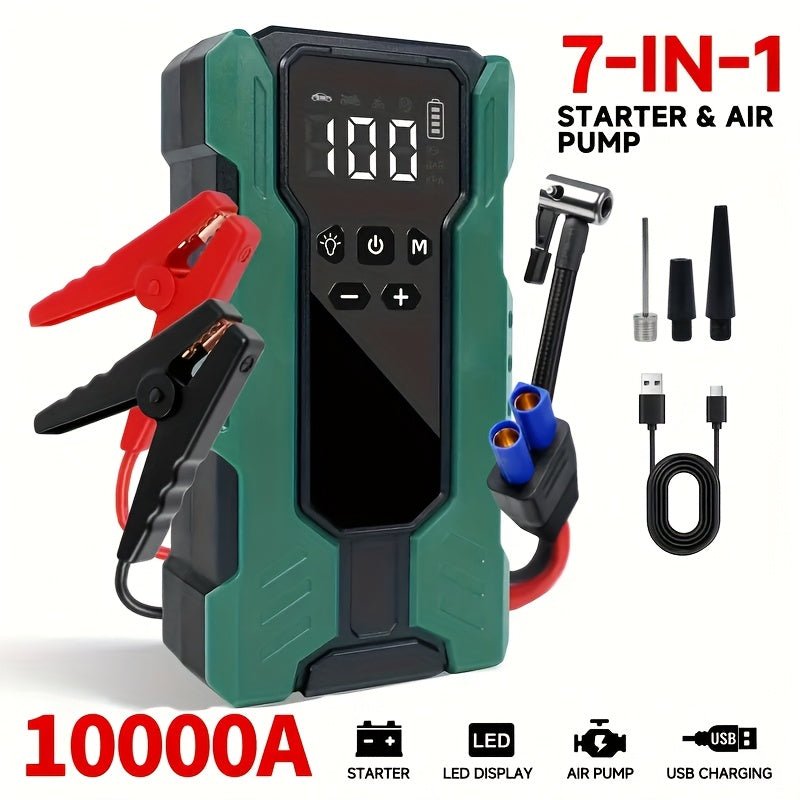 10000A Portable Jump Starter & Air Compressor (150 PSI) - 7 - in - 1 Emergency Kit - AURISTEN