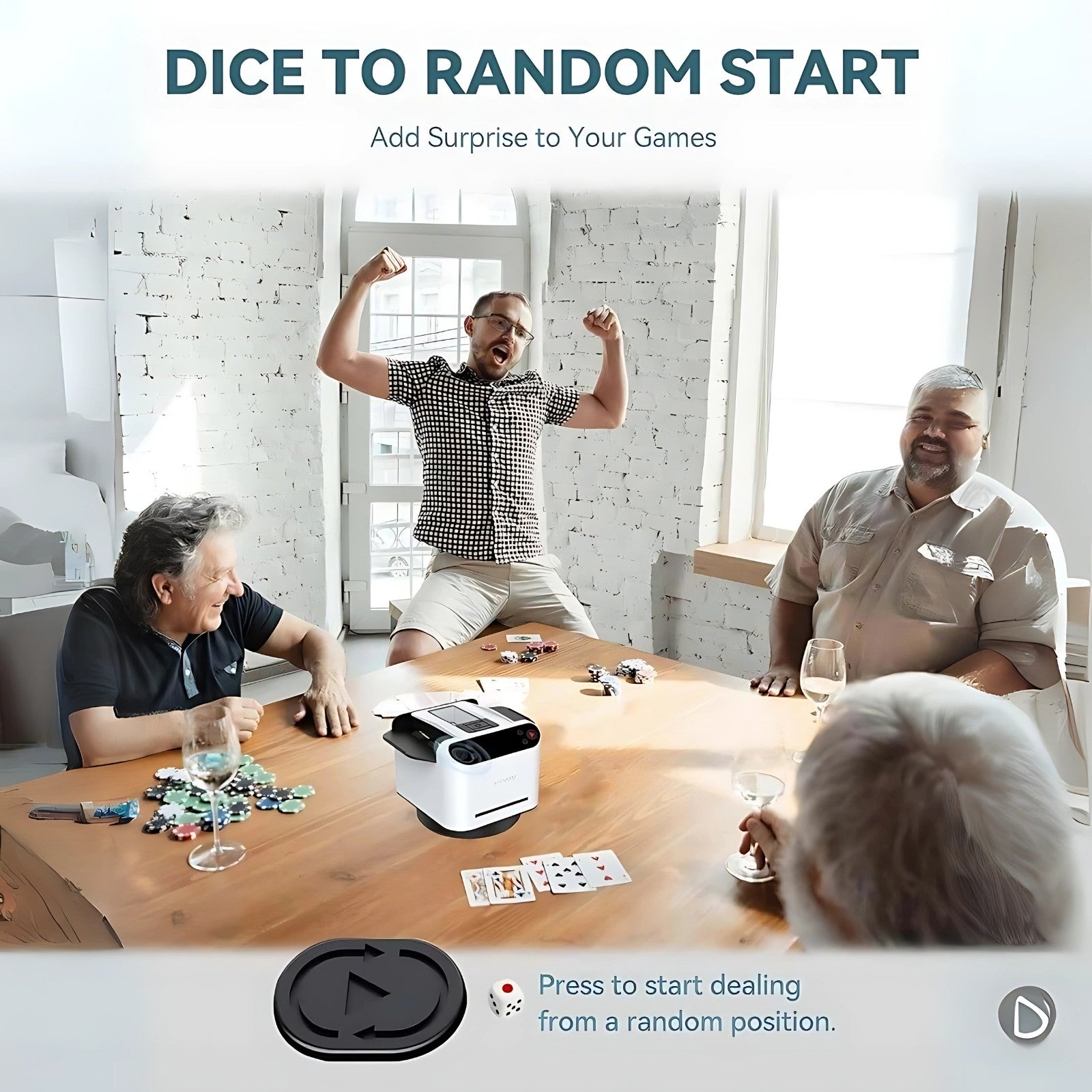 2 - in - 1 Automatic Card Shuffler & Dealer With 4 Card Drawing Remotes - AURISTEN