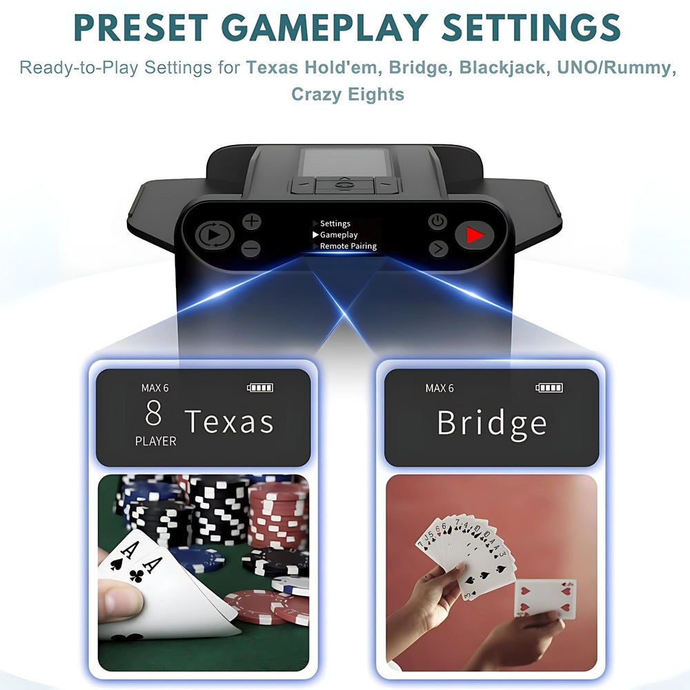 2 - in - 1 Automatic Card Shuffler & Dealer With 4 Card Drawing Remotes - AURISTEN