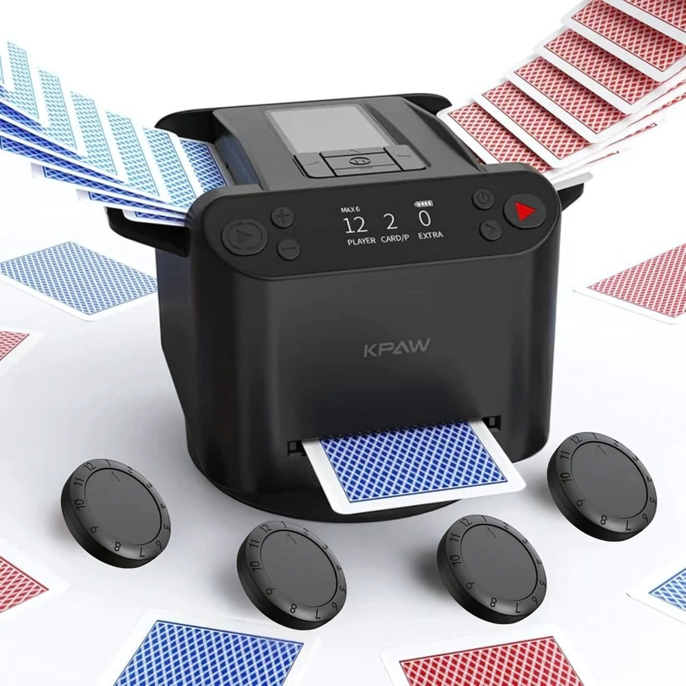 2 - in - 1 Automatic Card Shuffler & Dealer With 4 Card Drawing Remotes - AURISTEN