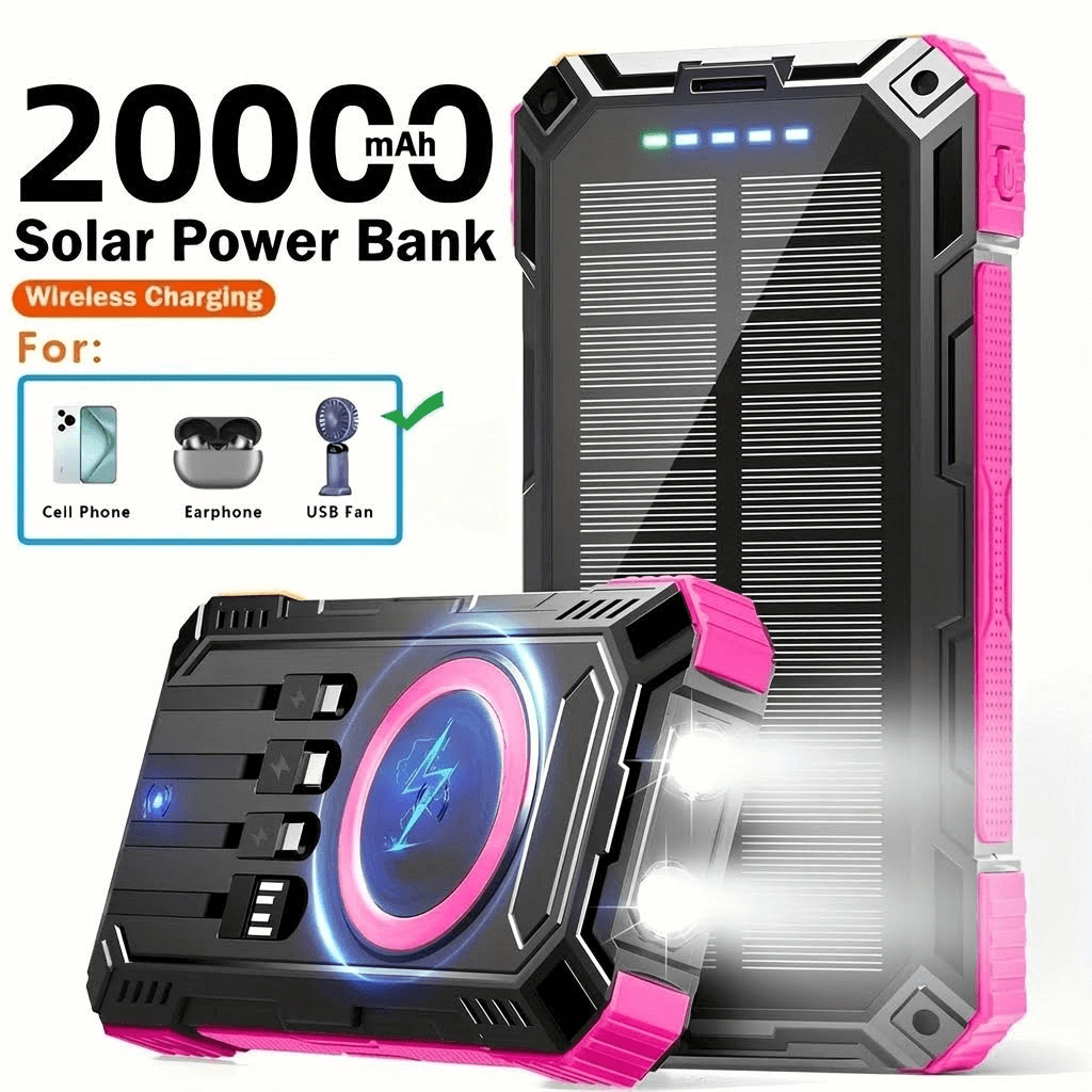 20000 mAh Solar Power Bank – Portable USB Charger for Camping & Travel - AURISTEN