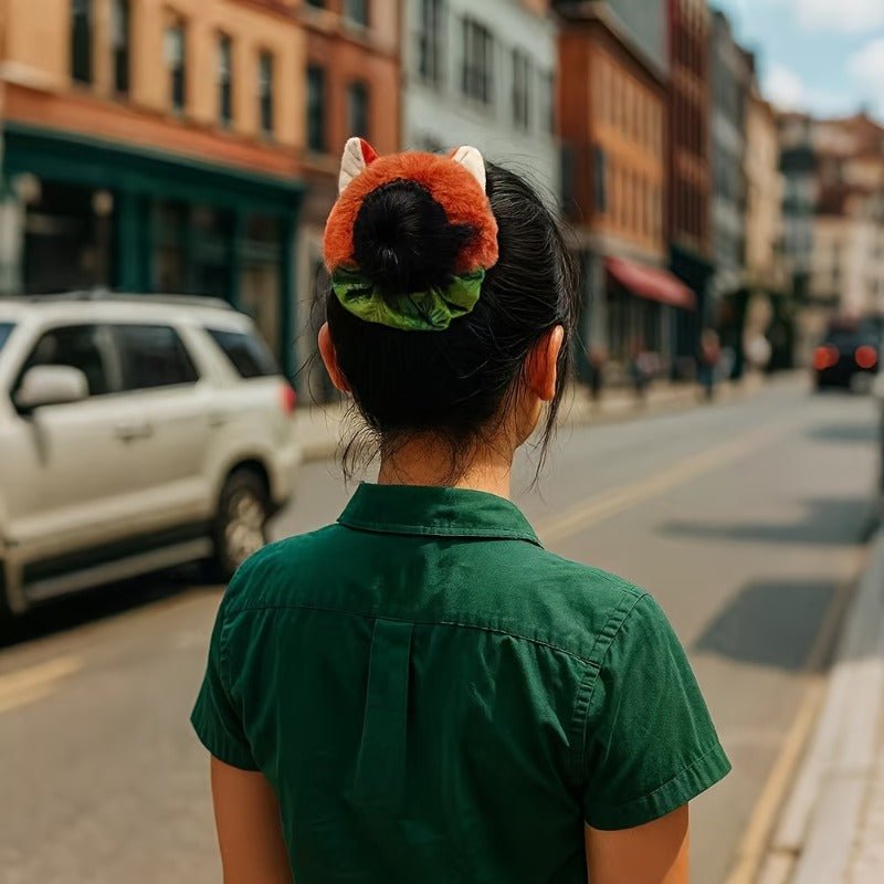 2pcs Cute Plush Fox & Rabbit Ears Hair Ties - AURISTEN
