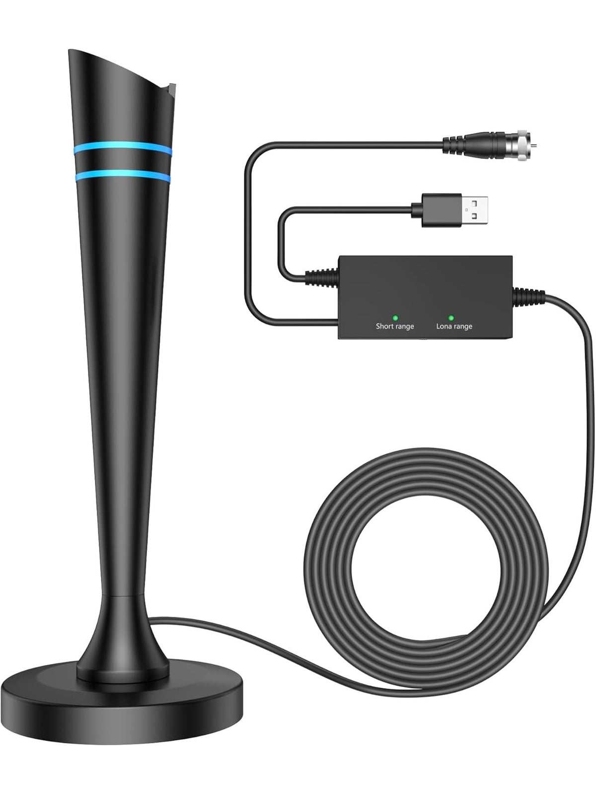 TV Antenna for Smart TV Antenna Indoor for Local Channels, Digital Antenna with Magnetic Base, Long Range Reception with Amplifier Signal Booster, 360° Strong Reception, Supports 4K 1080p HD