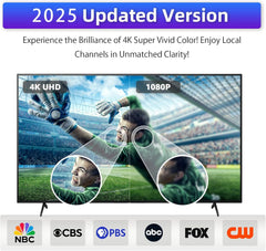 Digital TV Antenna for Smart TV Indoor,2025 TV Antenna with 3M Stick Base, 360°&Long Range Reception HDTV Antenna for Local Channels, Easy Installation Antennas for TVs Without Cable (7.0 in)