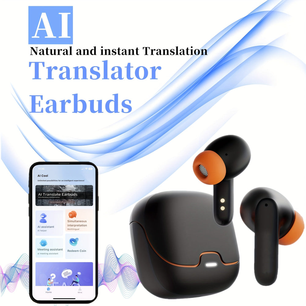 AI Translation TWS Bluetooth Earbuds – 4 - Mic ENC Noise Cancelling, 140+ Languages, Real - Time Translator - AURISTEN