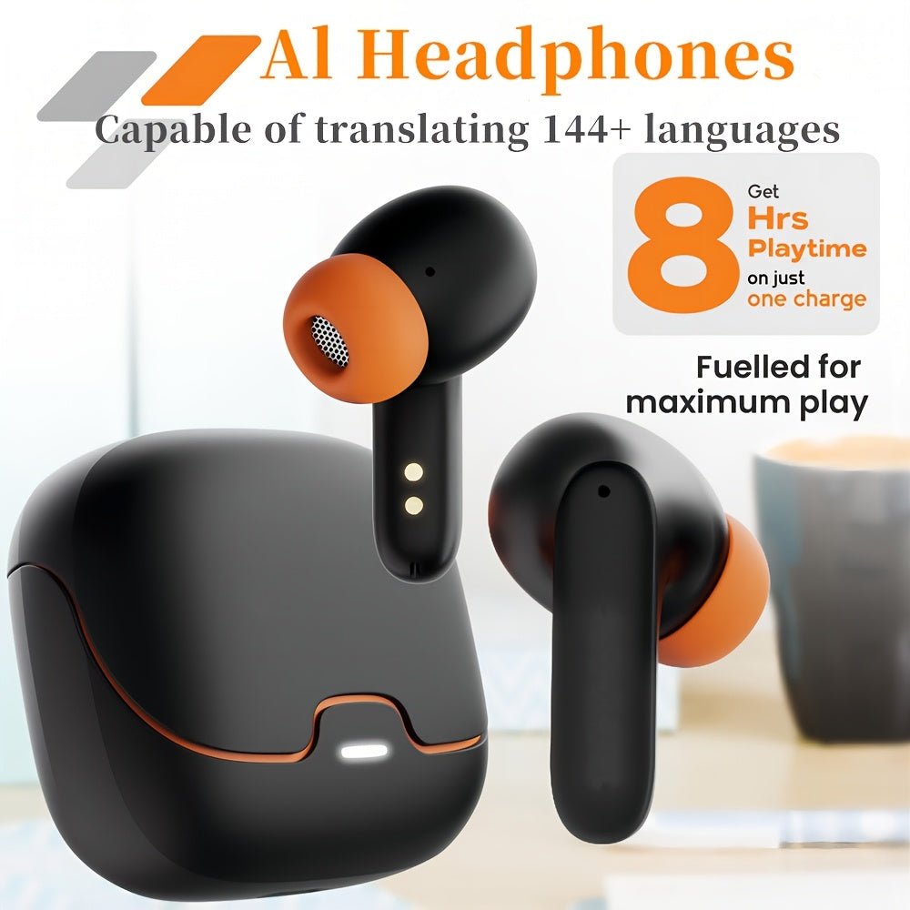 AI Translation TWS Bluetooth Earbuds – 4 - Mic ENC Noise Cancelling, 140+ Languages, Real - Time Translator - AURISTEN
