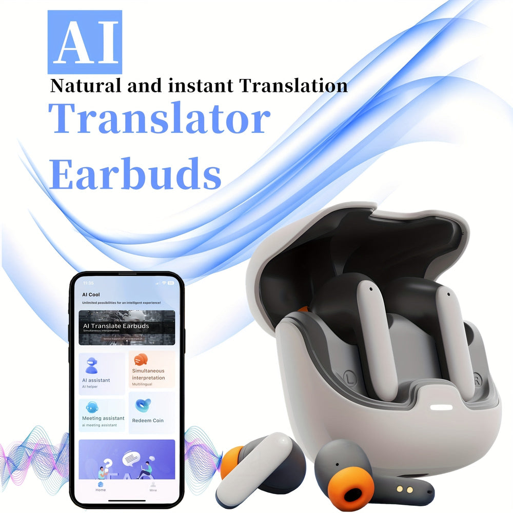 AI Translation TWS Bluetooth Earbuds – 4 - Mic ENC Noise Cancelling, 140+ Languages, Real - Time Translator - AURISTEN