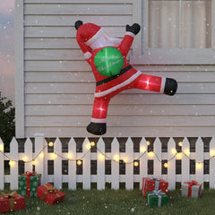 Christmas Inflatable Santa Decoration – Wall - Climbing Santa with “Merry Christmas” Gift Bag - AURISTEN