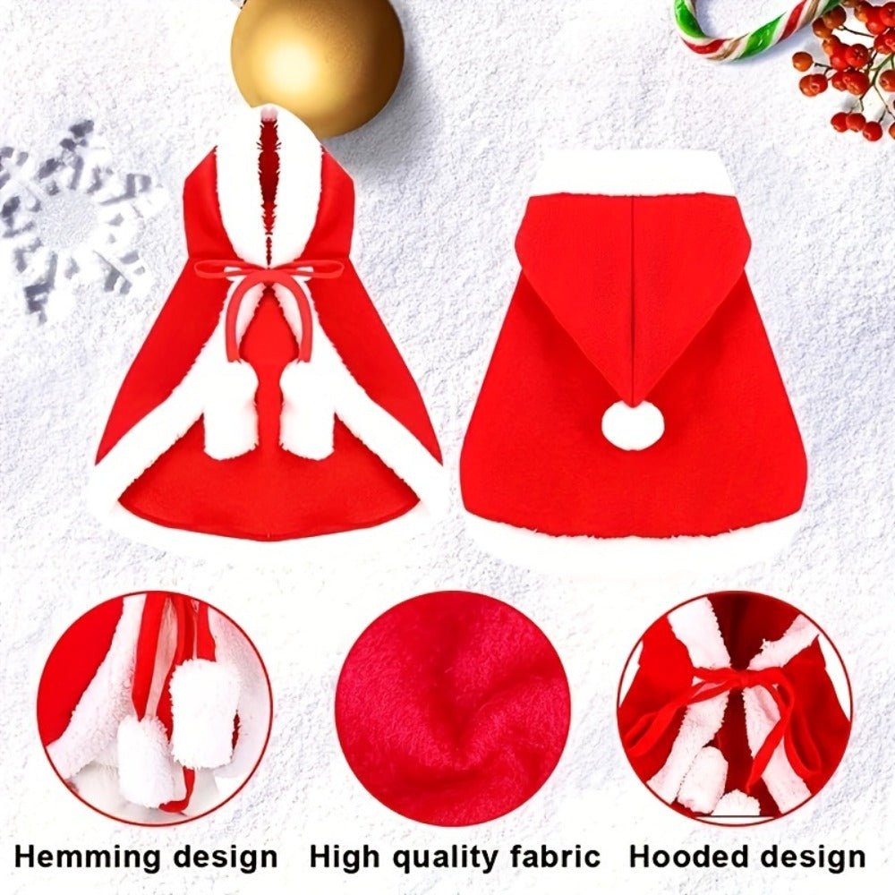 Christmas Santa Costume for Cats & Dogs – Red & White Knit Pet Outfit - AURISTEN
