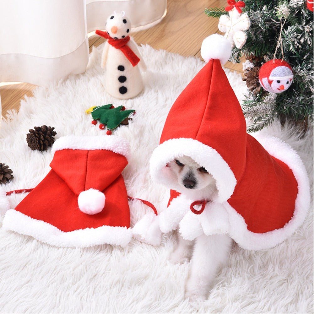 Christmas Santa Costume for Cats & Dogs – Red & White Knit Pet Outfit - AURISTEN