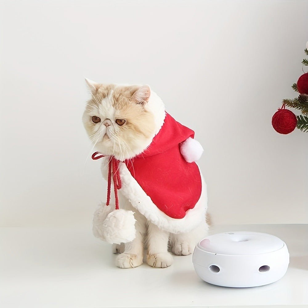 Christmas Santa Costume for Cats & Dogs – Red & White Knit Pet Outfit - AURISTEN