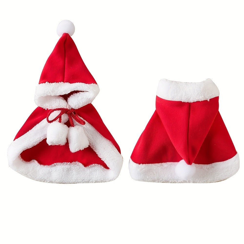 Christmas Santa Costume for Cats & Dogs – Red & White Knit Pet Outfit - AURISTEN