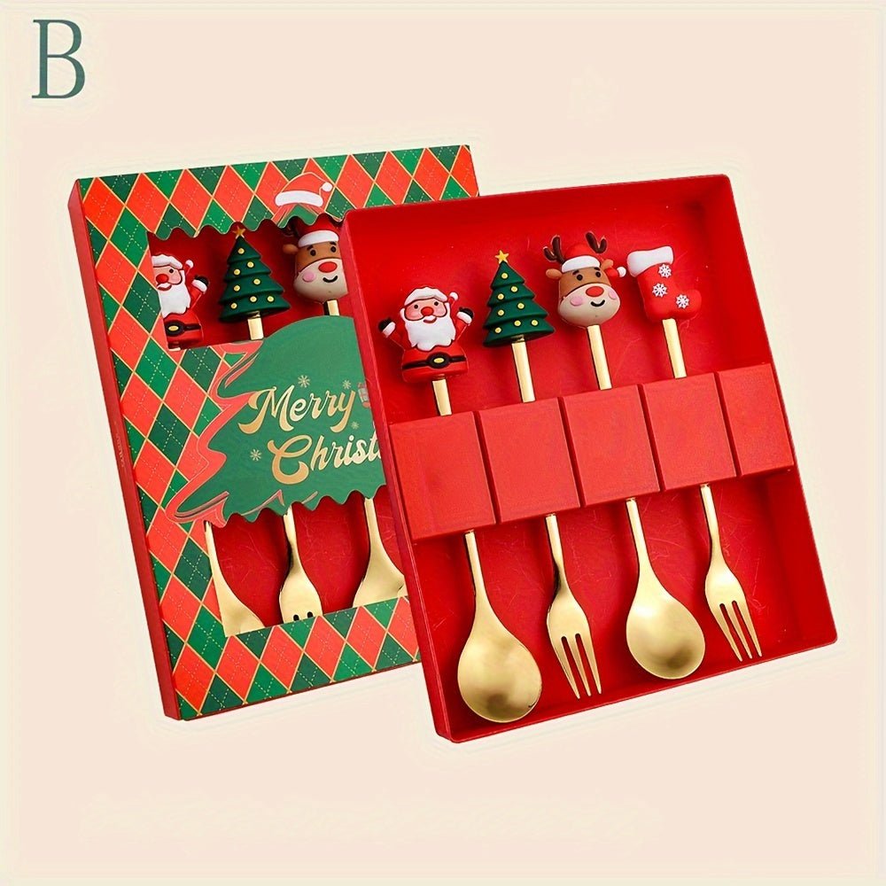 Christmas Stainless Steel Coffee Spoon Set – Ideal Holiday Gift - AURISTEN