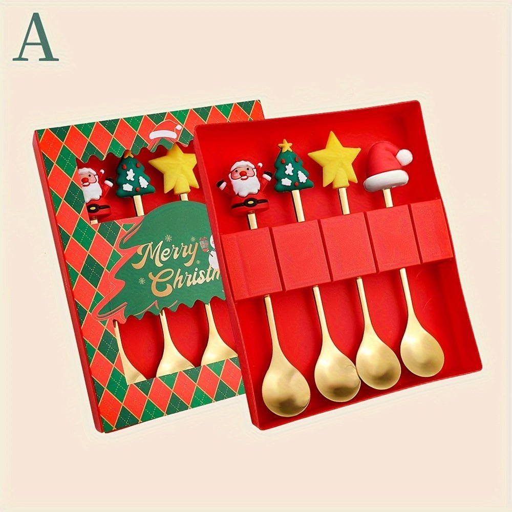 Christmas Stainless Steel Coffee Spoon Set – Ideal Holiday Gift - AURISTEN