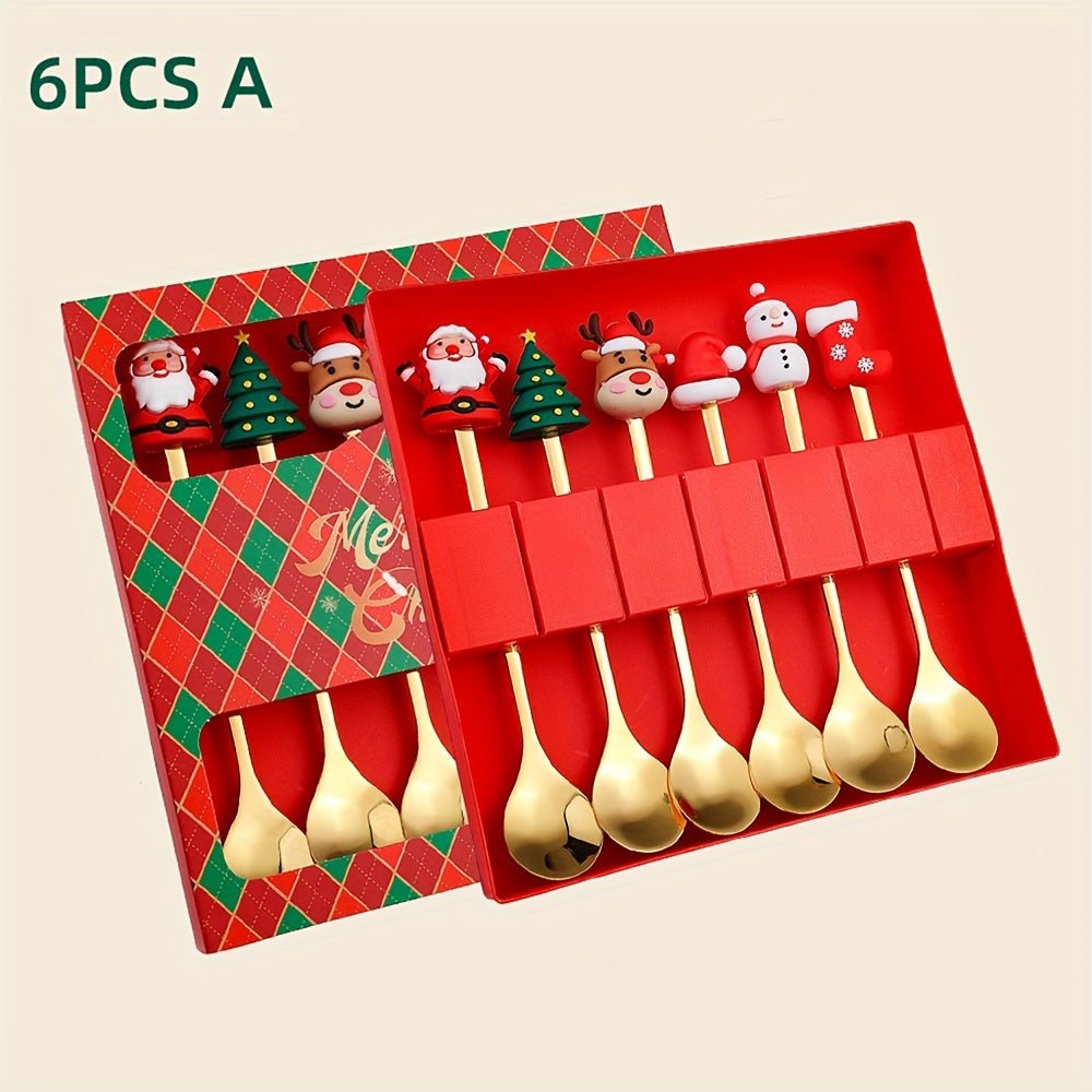 Christmas Stainless Steel Coffee Spoon Set – Ideal Holiday Gift - AURISTEN