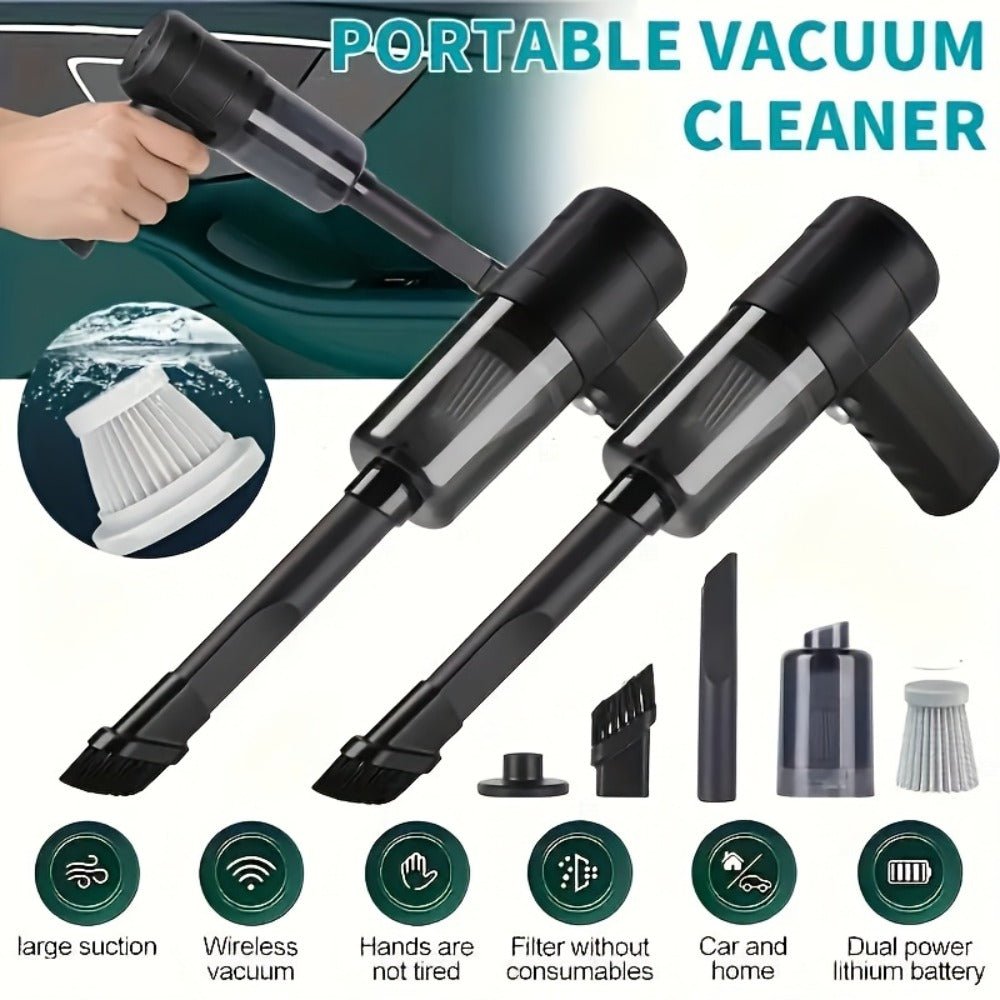 Cordless Handheld Vacuum Cleaner with Side Brushes, Low Noise & USB - C Rechargeable - AURISTEN