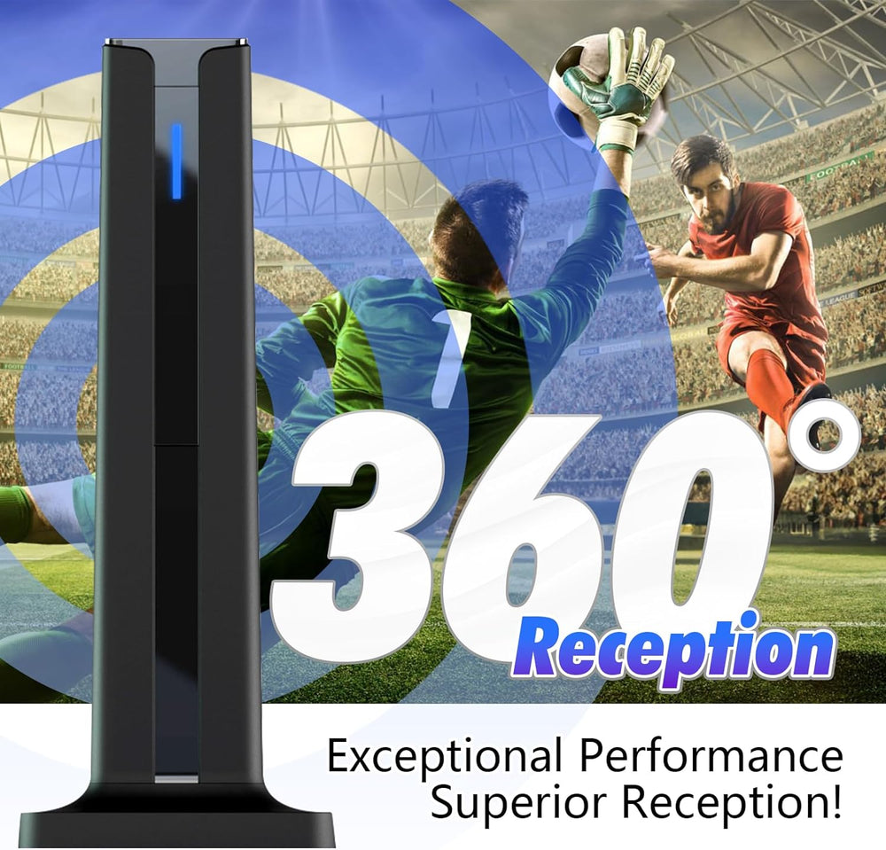 Digital TV Antenna for Smart TV Indoor,2025 TV Antenna with 3M Stick Base, 360°&Long Range Reception HDTV Antenna for Local Channels, Easy Installation Antennas for TVs Without Cable (7.0 in) - AURISTEN