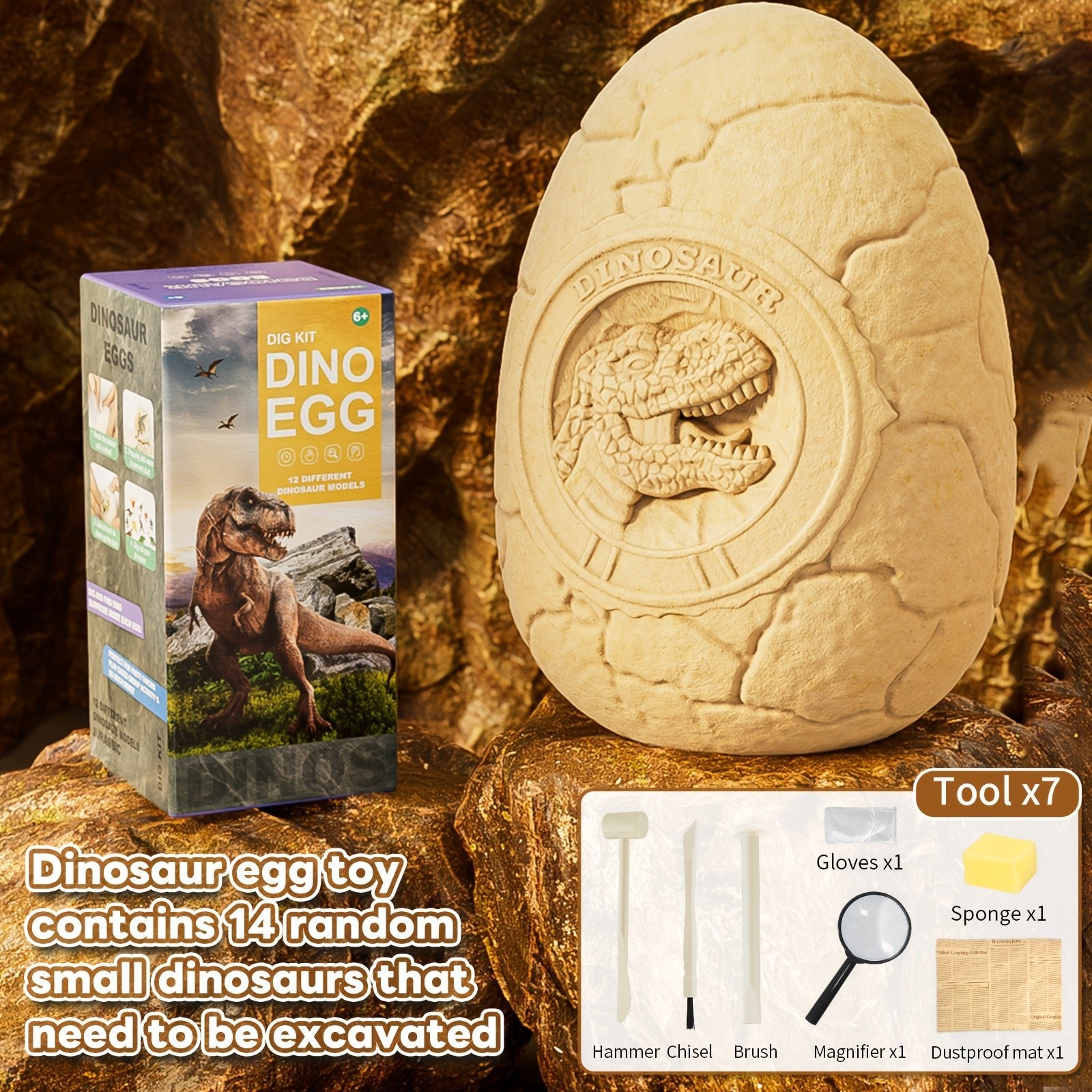 Dinosaur Egg Dig Kit – Fun Fossil Discovery Gift for Kids - AURISTEN