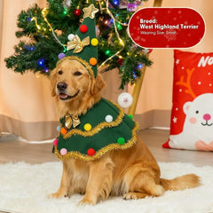 Dog & Cat Christmas Cape Costume – Winter Holiday Outfit for Large Pets - AURISTEN