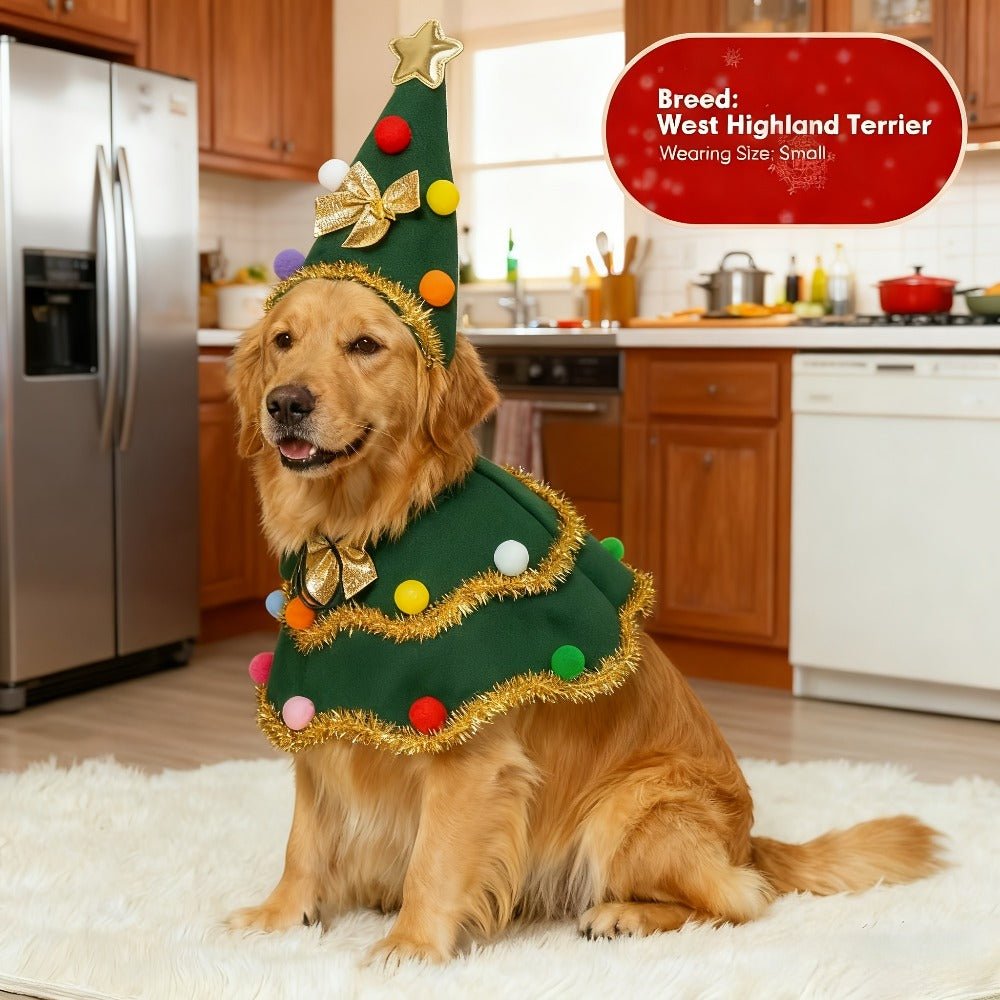Dog & Cat Christmas Cape Costume – Winter Holiday Outfit for Large Pets - AURISTEN