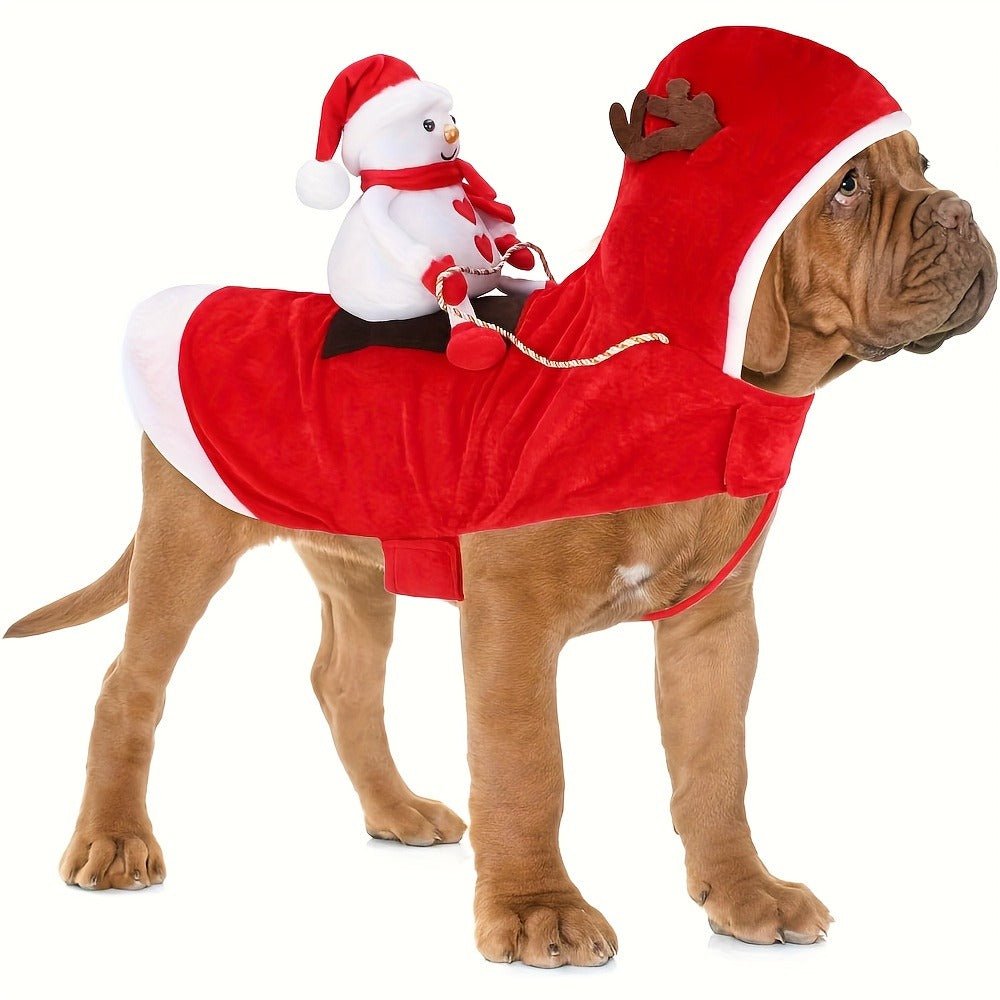 Extra - Large Dog Santa Costume – Soft, Durable & Easy Snap - On – Christmas Outfit for Pets - AURISTEN