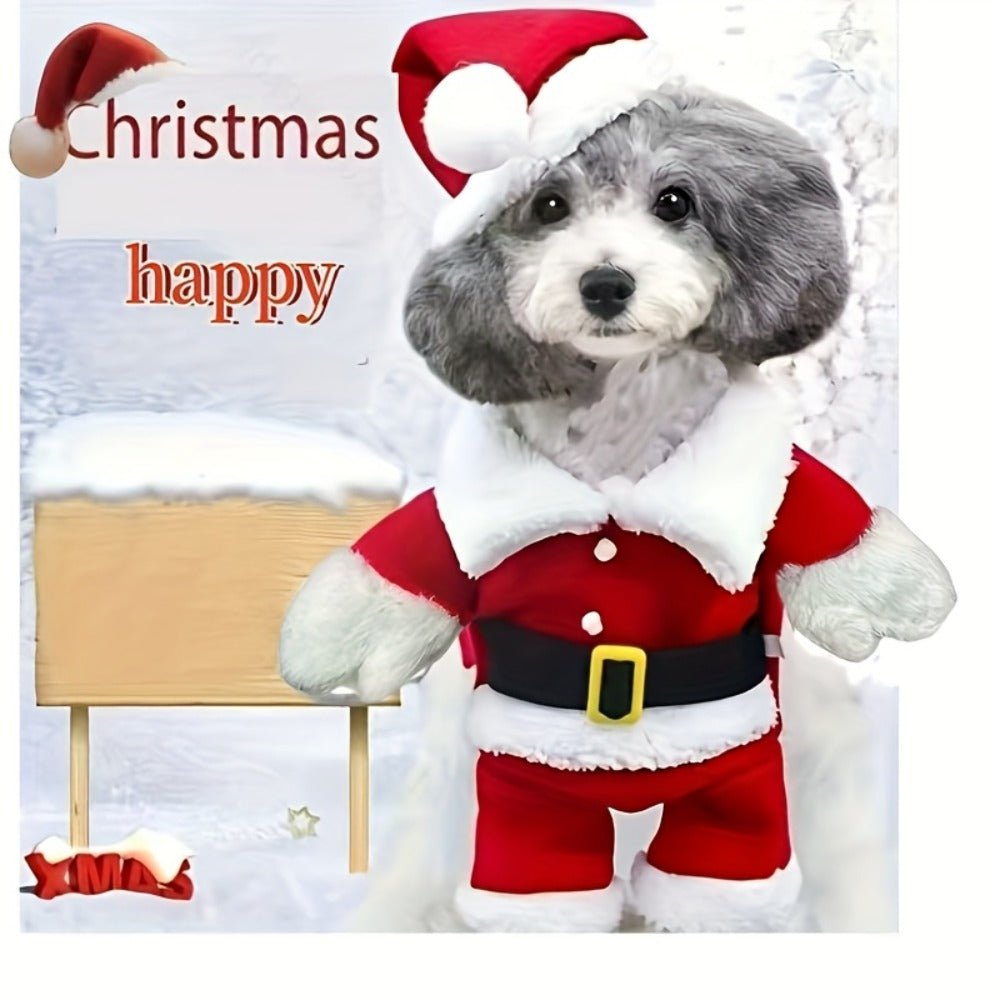 Funny 3D Santa Claus Dog Costume – Winter Christmas Pet Outfit - AURISTEN