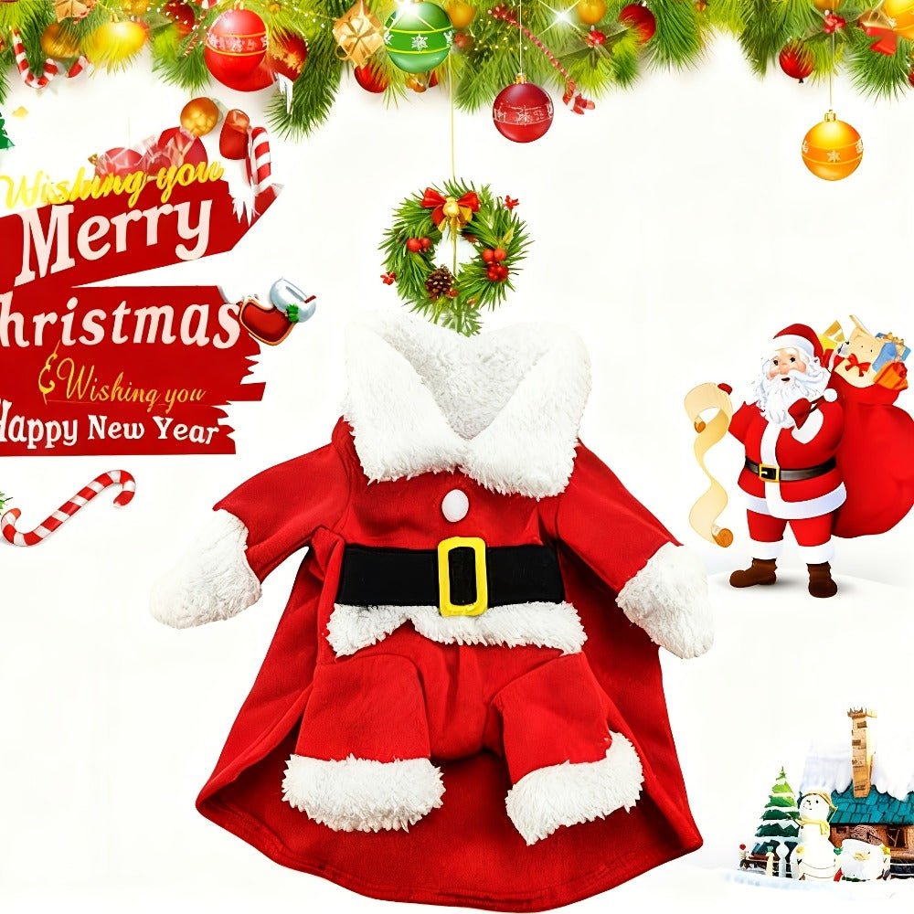 Funny 3D Santa Claus Dog Costume – Winter Christmas Pet Outfit - AURISTEN