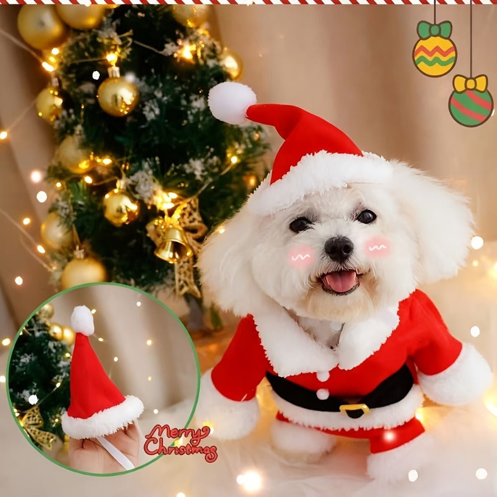 Funny 3D Santa Claus Dog Costume – Winter Christmas Pet Outfit - AURISTEN
