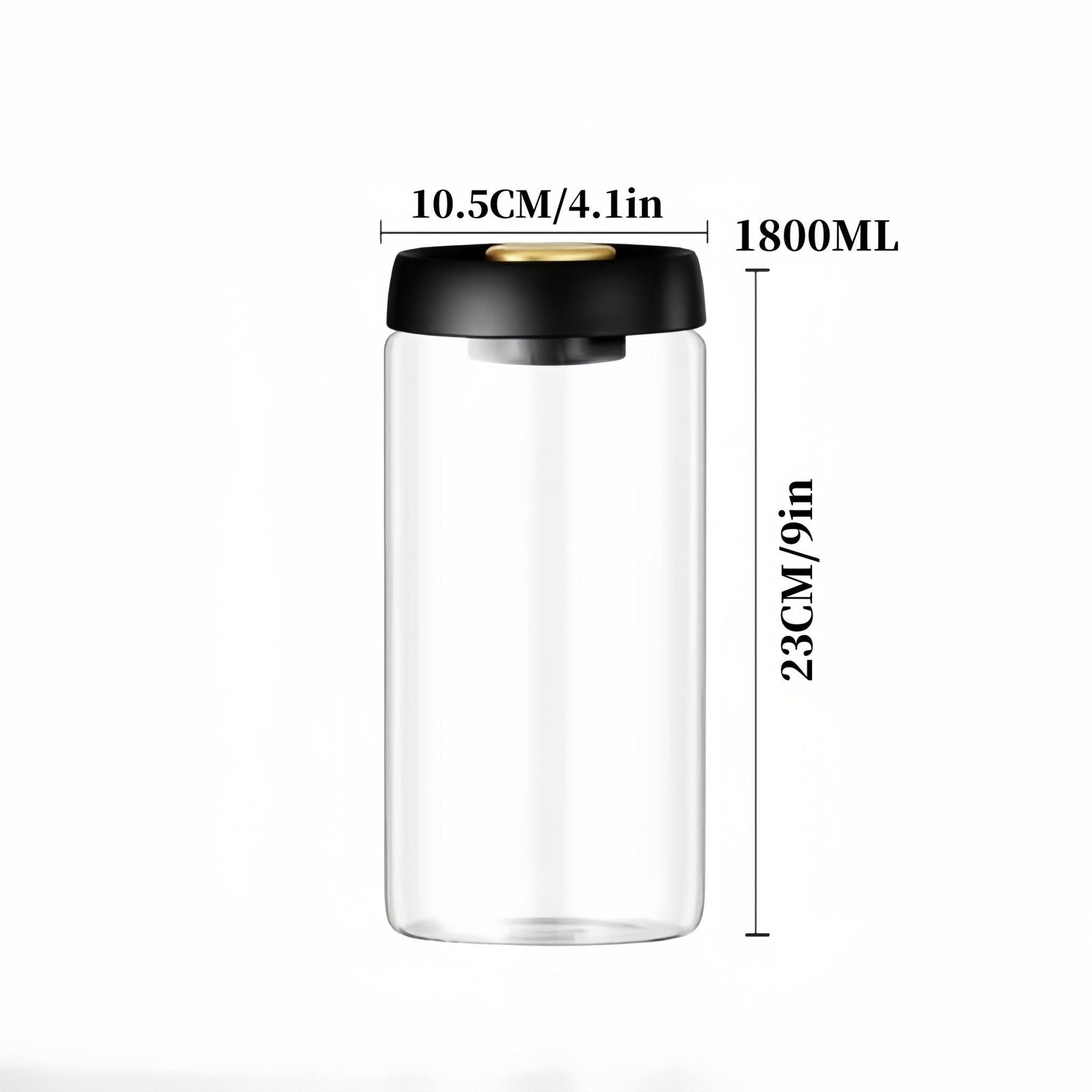 High Borosilicate Heat - resistant Glass Vacuum Sealed Storage Jar 1800ml Large Capacity Sealed Jar Coffee Bean Glass - AURISTEN