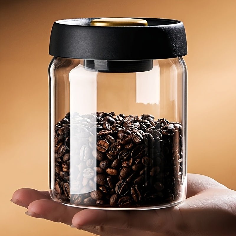 High Borosilicate Heat - resistant Glass Vacuum Sealed Storage Jar 1800ml Large Capacity Sealed Jar Coffee Bean Glass - AURISTEN