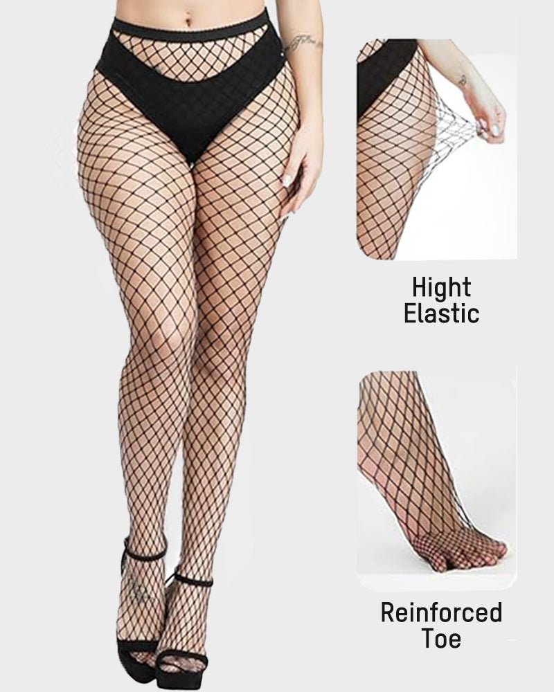 High - Waist Classic Fishnet Pantyhose – 4 Mesh Styles - AURISTEN
