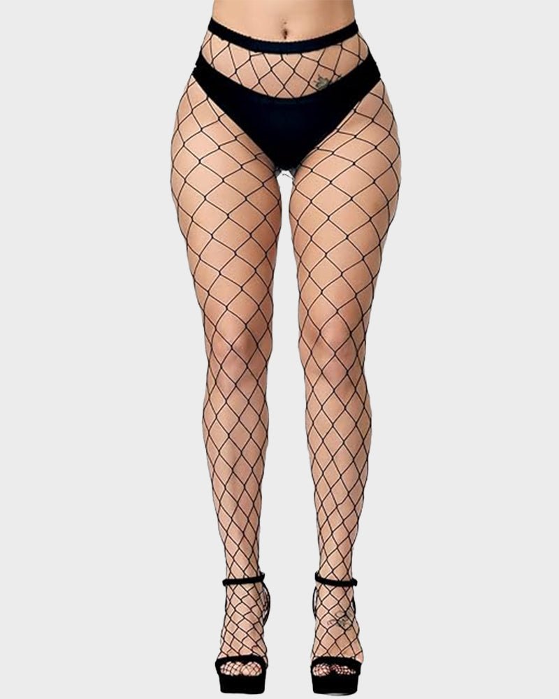 High - Waist Classic Fishnet Pantyhose – 4 Mesh Styles - AURISTEN