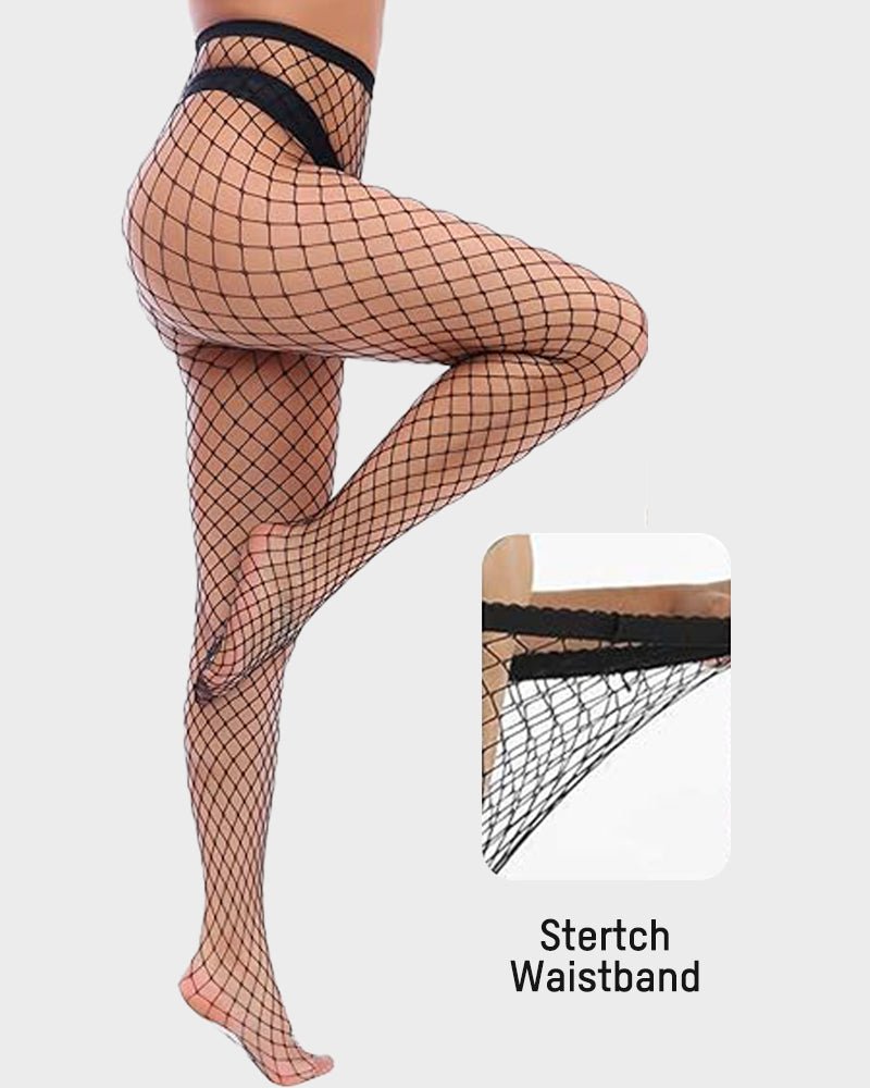 High - Waist Classic Fishnet Pantyhose – 4 Mesh Styles - AURISTEN