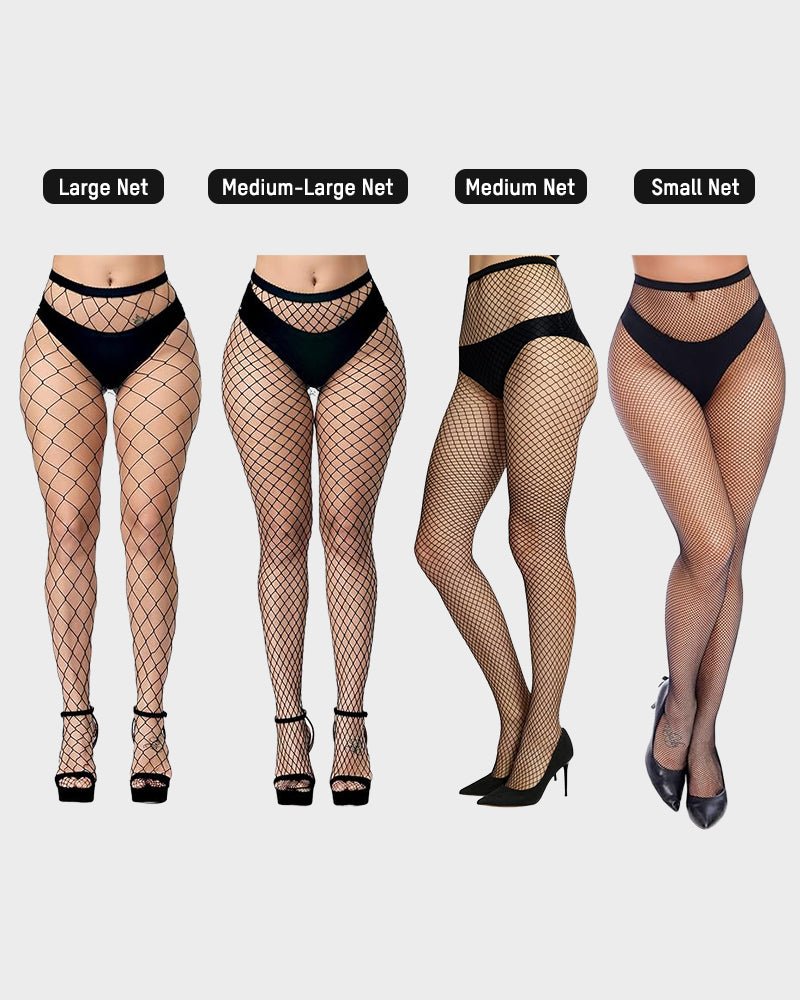 High - Waist Classic Fishnet Pantyhose – 4 Mesh Styles - AURISTEN
