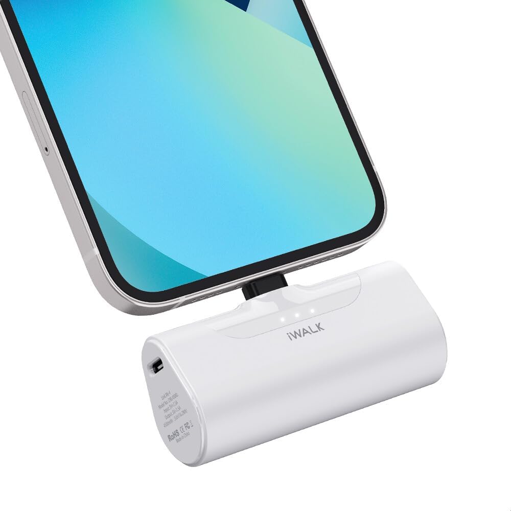 iWALK Mini Portable Charger 4500mAh Ultra - Compact Power Bank Small and Cute Battery Pack Compatible with iPhone 14/13/13 Pro/13 Pro Max /12/12 Pro/12 Pro Max/11 Pro/XR/X/8/Plus，Airpods and More，Green - AURISTEN