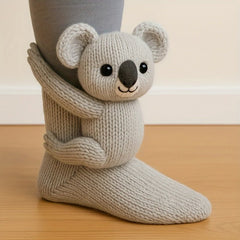 Knitted Plush Animal Pattern Socks - Cute Animal Design Socks, Suitable for All Sizes, Unisex. - AURISTEN