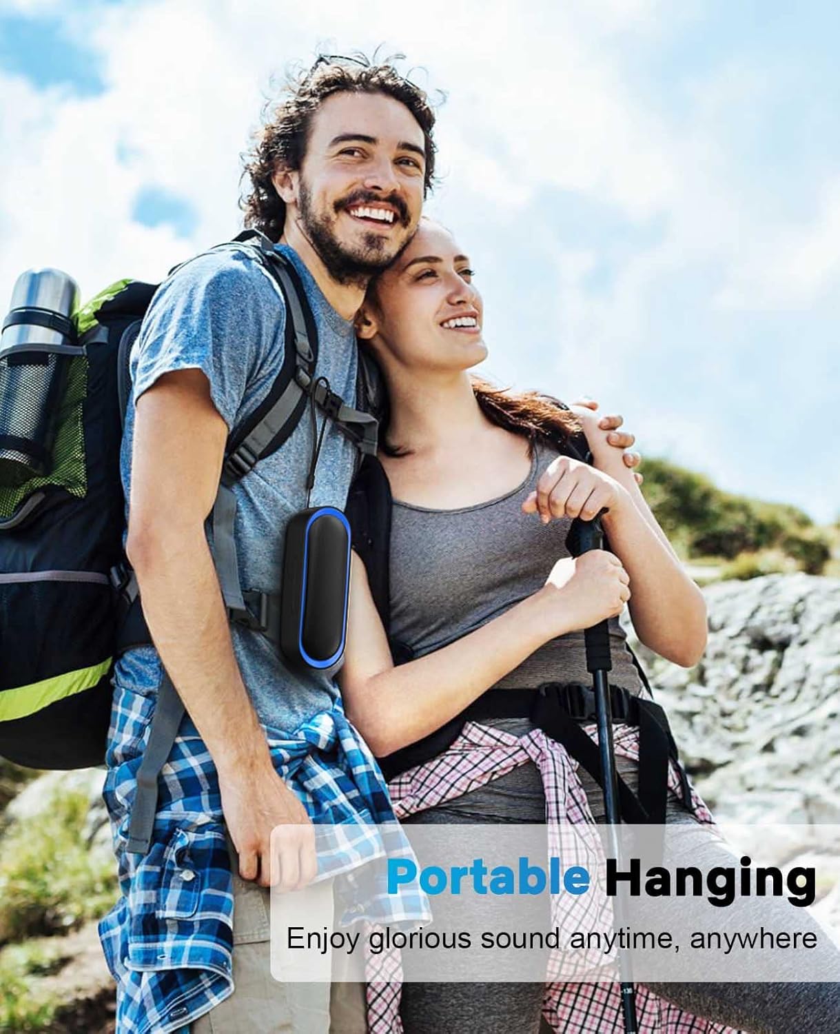 LENRUE Bluetooth Speakers, Waterproof Portable Speakers with TWS, 24 Playtime, Stereo Sound, Wireless for Home Shower Pool Beach Outdoor (Black) - AURISTEN