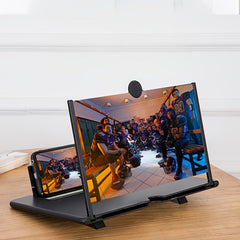 Mobile Screen Magnifying Glass Holder - Adjustable Height & Angle, Foldable Portable Design, Durable Plastic Construction, Ergonomic Grip for Comfortable Viewing - AURISTEN