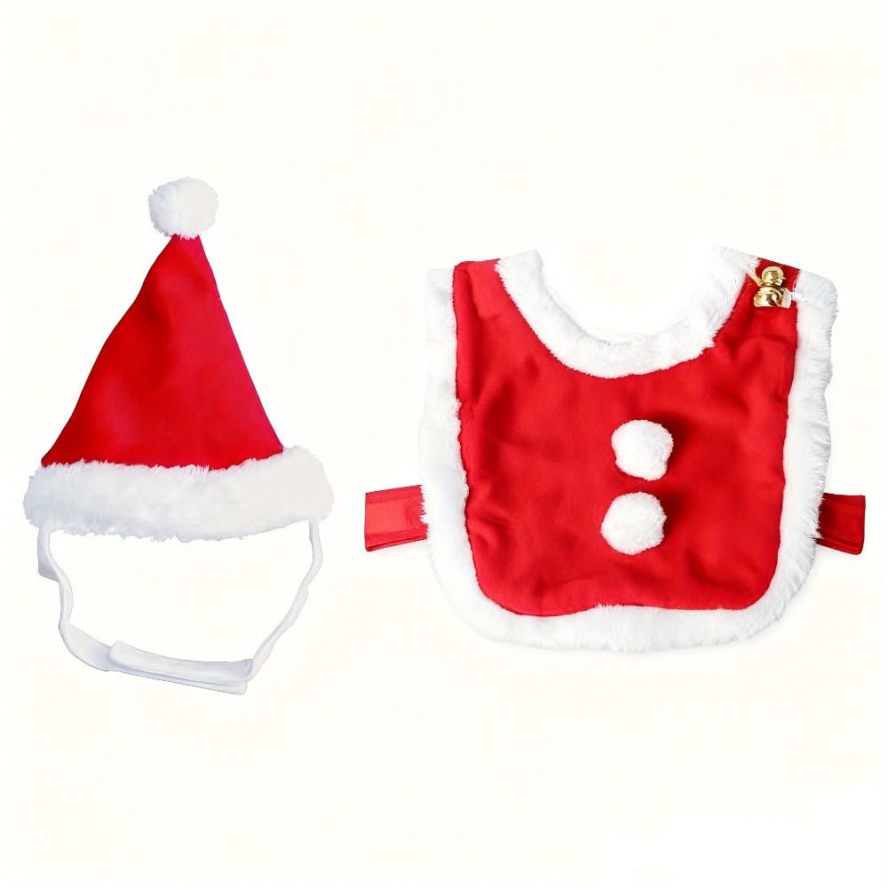 Pet Christmas Costume Set (2 Pack) – Hat & Cape for Cats and Small Dogs - AURISTEN