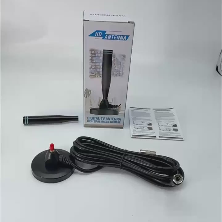 Smart Digital TV Antenna 2025 - HDTV Antenna With Super Strong Magnetic Base | Full 50 U.S. States Coverage | 360° Long-Range Reception For Local Channels