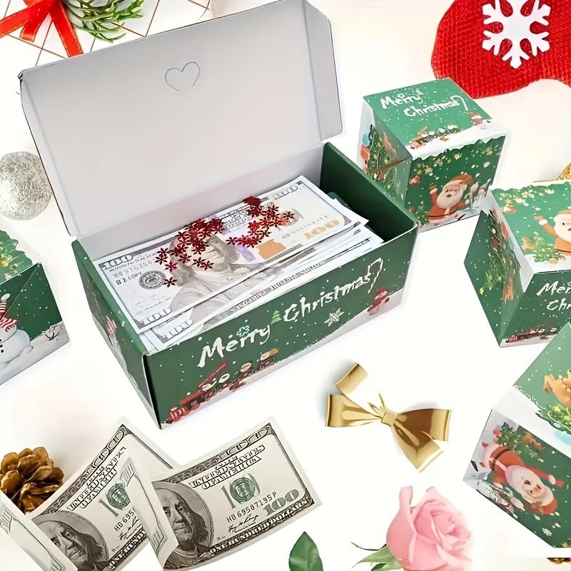 Red & Gold Christmas Gift Boxes with Clear Lids – 1 Set - AURISTEN