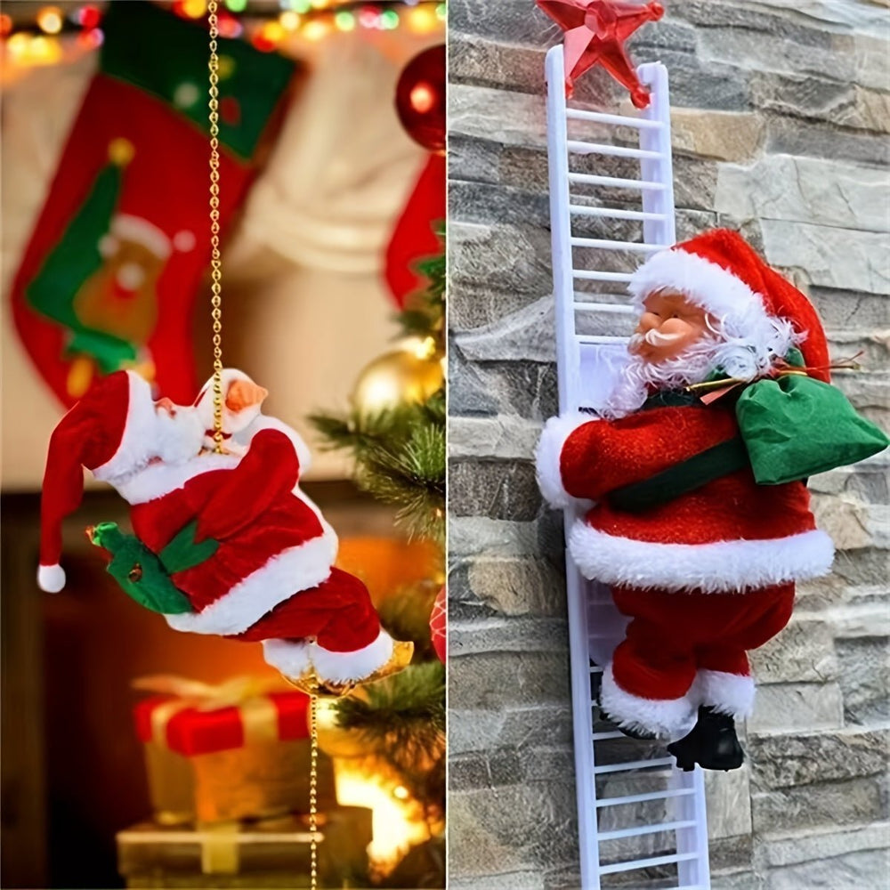 Singing Moving Santa Climbing Decoration – Musical Christmas Tree Ornament - AURISTEN